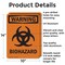 Signmission Biohazard With Symbol OSHA Warning Sign, Aluminum, 10in W x 14in L, 2PK OS-2PACK-WS-A-1014-V-12989 - alternate 5